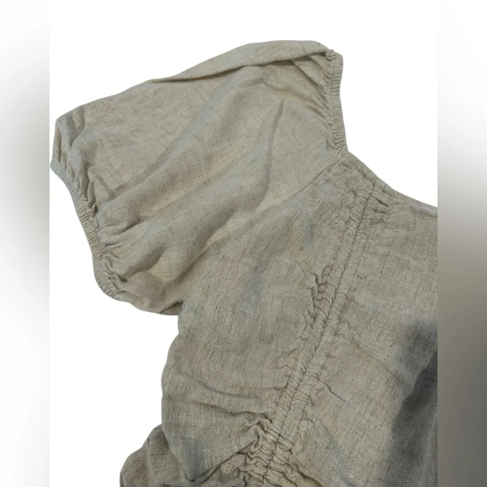 Wild Fable Linen Blend Ruched Crop Top Large - Picture 4 of 9